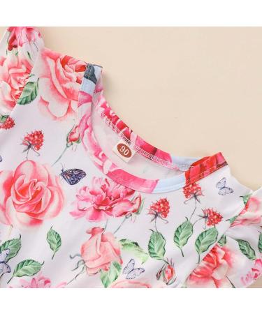 Girls Summer Dress - Short Sleeve Dinosaur Leopard Print A-Line Toddler Outfit, Pink, 5-6 Years - Buy Online on GoSupps.com