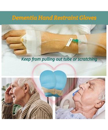 Dementia Restraint Gloves - 2 Pcs Adult Anti Scratch Mitts Hand Safety Protective Control for Elderly No opening - Buy Online on GoSupps.com
