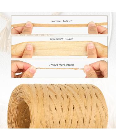 656 Ft Natural Raffia Paper Ribbon Twine - 1/4 Inch Kraft Raffia Twine for Packing, Crafts & Decor - Brown - Buy Online on GoSupps.com