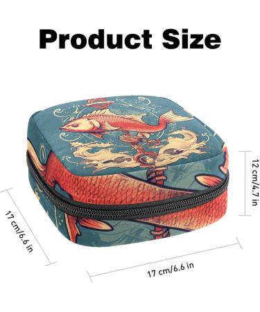 HomeDecorZone Portable Period Kit Bag - Feminine Product Pouch for Girls with Zipper Closure - Fish Multicoloured Design - Holds Pads and Tampons - Pack of 20 - Buy Online on GoSupps.com