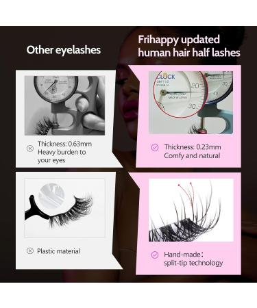 Frihappy Half Lashes Mink False Eyelashes - 6 Pairs Natural Accent Wispy Light Volume Reusable Pack 15P - Buy Online on GoSupps.com