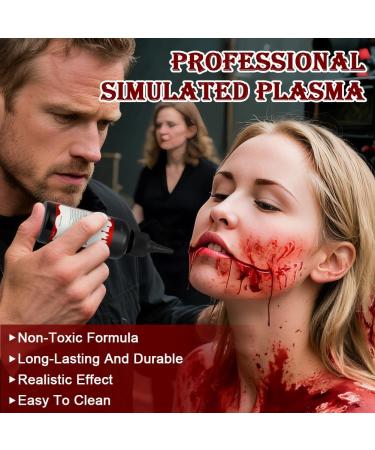  Alaoo Fake Blood Halloween Fake Blood Gel 60ml Washable Makeup with Stipple Sponge for Face and Body Painting - Buy Online on GoSupps.com