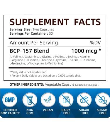 BPC -157 Peptide Capsule 1000mcg - 60 Capsules - Buy Online on GoSupps.com