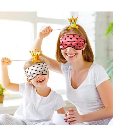 Silk Dot Sleep Mask Set - 4 Pieces Adjustable Eye Masks for Women Men - Soft Satin Blindfolds in Black White Pink Watermelon Red - Buy Online on GoSupps.com