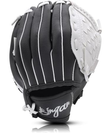 Shop Kids & Youth Baseball Gloves - Softball Mitts 9.5-12.5'' for Training - Right Hand Throw Black & White with Ball Age 3-6 - Buy Online on GoSupps.com