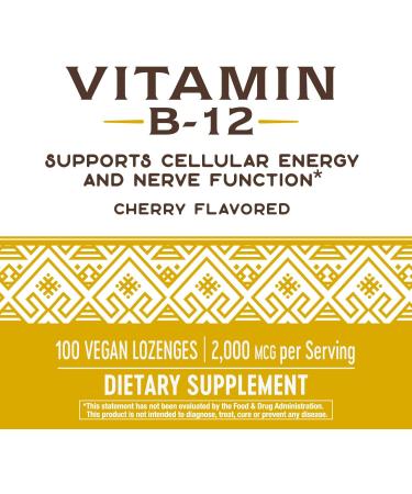 Nature's Way Vitamin B12 Lozenge 2000mcg - 100 Count (Pack of 1) - Buy Online on GoSupps.com