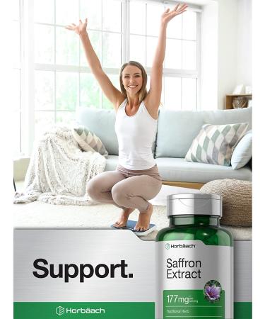 Saffron Extract Capsules 177mg 60ct | Non-GMO & Gluten Free Supplement | Horbaach - Buy Online on GoSupps.com