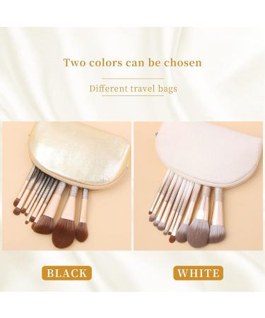 ENZO KEN Deluxe Natural Fox Hair Makeup Brush Set - Extra Soft Brushes for Face and Eye Makeup - Professional Beauty Brushes Set with Case - Gold and Pearls White Design - Buy Online on GoSupps.com