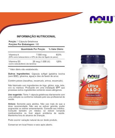 NOW Foods Ultra A & D 25000/1000 100 SGELS - Buy Online on GoSupps.com