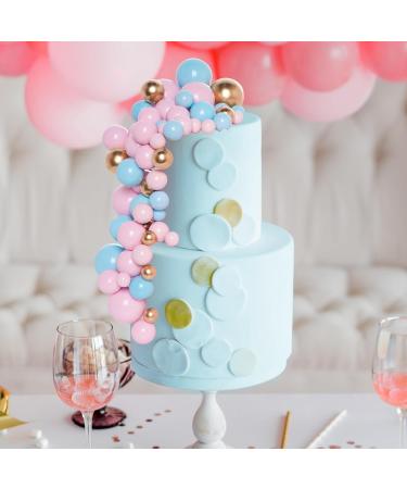 120 Pcs Ball Cake Topper Balloons Cupcake Toppers Decorations Ball Shaped Balloon Cake Topper for Birthday Party Baby Shower Wedding Anniversary Decor (Pink Blue and Gold 120) Pink Blue and Gold 120 - Buy Online on GoSupps.com