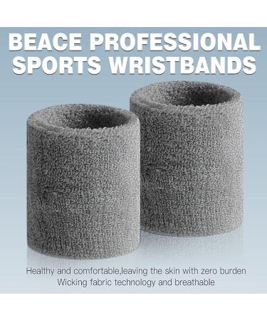 BEACE Sweatbands - Moisture Wicking Wristband for Men & Women | Ideal for Tennis, Basketball, Running, Gym | Black/White/Gray - Buy Online on GoSupps.com