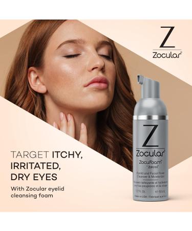 Zocular ZocuFoam Eyelid Cleanser 50ml - Foaming Eyelid Scrub for Blepharitis Demodex and Inflammation - Stye Treatment for Eyes - Natural pH Balanced Treatment - Buy Online on GoSupps.com
