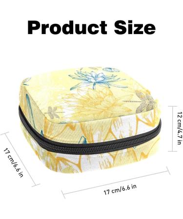 Stylish Menstruation Pad Bag with Zipper | Women's Tampon & Napkin Bag - Water Lunbits Dragonflies & Butterflies - Buy Online on GoSupps.com