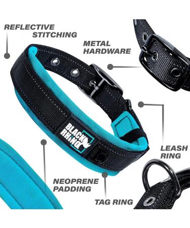 Black Rhino Comfort Collar | Super Soft Neoprene Dog Collar for All Breeds | Adjustable Reflective & Weatherproof - Large (Sports Blue/Gray) - Buy Online on GoSupps.com