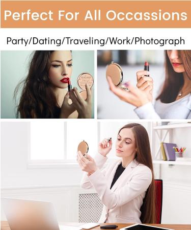 Hiipeenow Rose Gold Compact Mirror - Inspirational Gift for Women - Braver Than You Believe - Birthday Encouragement - Buy Online on GoSupps.com