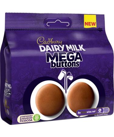  Cadbury Cadbury Dairy Milk Mega Buttons Giant Chocolate Sharing Buttons 192g (Pack of 1) - Buy Online on GoSupps.com