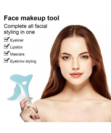 SUMETHING 3-in-1 Reusable Eye Stencils Makeup Tool - Easy Eyelash, Eyeshadow, and Eyeliner Applicator Guide - Ideal for Mascara Brush and Eyelash Grooming - Blue - Buy Online on GoSupps.com