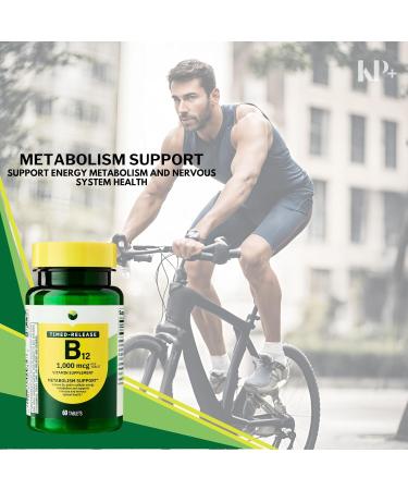 KP+ Vitamin B12 1 000 mcg Timed-Release | Metabolism Support | Vitamin Supplement | 60 Tablets | Pack of 1 - Buy Online on GoSupps.com