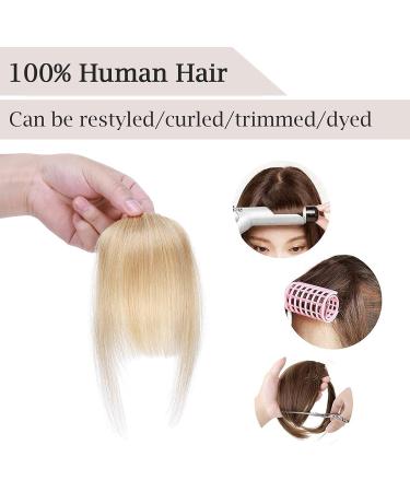 SEGO Clip in Fringe Real Human Hair Extensions Light French Bangs #24 Natural Blonde One Piece Remy Hairpieces for Women Straight Clip on Invisible Natural (9g) Light Bangs #24 Natural Blonde - Buy Online on GoSupps.com