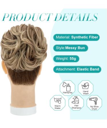 Synthetic Curly Hair Scrunchie Bun Extension - Light Brown to Ash Blonde - Buy Online on GoSupps.com