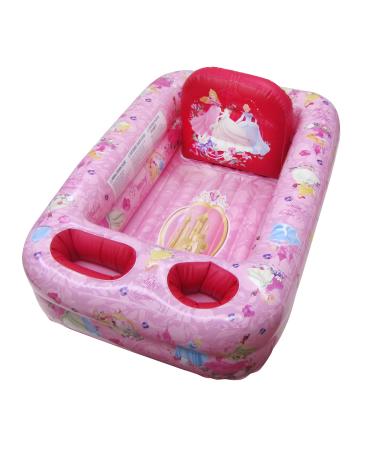 Ginsey Disney Princess Air-Filled Cushion Bath Tub - Free-Standing, Blow up, Portable, Inflatable, Safe Bathing, Baby Bathtub, Toddler Bathtub