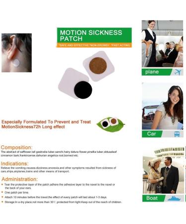 KONGDY Motion Sickness Patches - Anti Nausea Relief for Travel, Car, Sea, Air - CE FDA Certified (10) - Buy Online on GoSupps.com