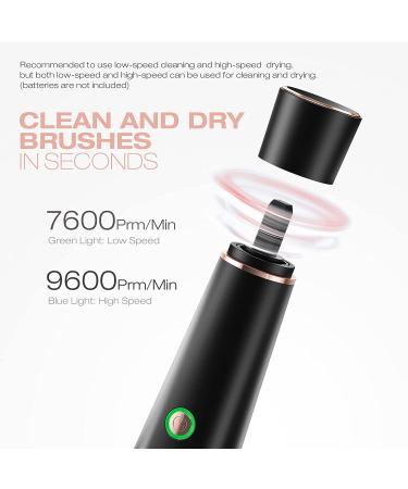NICARE Electric Makeup Brush Cleaner & Dryer Machine | 8 Rubber Collars | Wash & Dry in Seconds | Deep Cleaning for Cosmetic Brushes (Black) - Buy Online on GoSupps.com