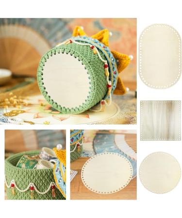 6 Pieces Wooden Crochet Bag Bottoms - Oval, Round, Shaped Bases for DIY Basket Weaving and Purse Making - Buy Online on GoSupps.com