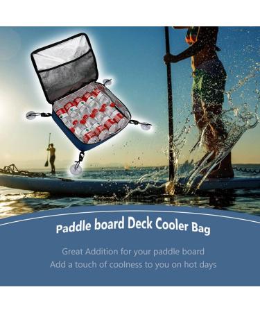 LITEMATIRA Paddle Board Deck Cooler Bag - Blue | Kayak & Surfing Accessories Organizer with Mesh Top Pocket | SUP & Surfboard Storage | 4 Suction Cups - Buy Online on GoSupps.com