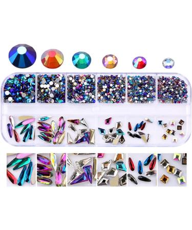 12 Grids Glass Nail Art Decorations Multi-Shape Multi-Size Nails Ornaments Manicure Decor DIY Crafts Accessories Nail Art Decoration 3d - Buy Online on GoSupps.com