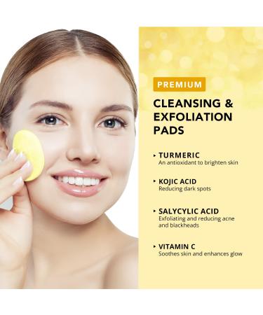 Paradream Turmeric Kojic Acid Cleansing Pads: Face Exfoliating Scrub Pads for Dark Spots - Deep Clean Pores Suitable for all Skin Types 50PCS 50 Count (Pack of 1) - Buy Online on GoSupps.com