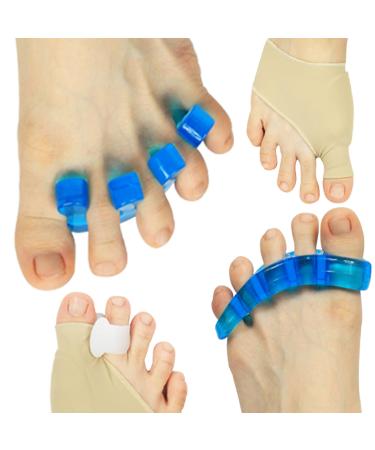Toe Separators Bunion Corrector TWOCAREONE - Toes Support Spacers Care For Hammertoe Valgus - Orthopedic Foot Relief Sleeve With Cushion For Bunionette Bunions - Stretcher Correct Treatment