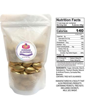 Jordan Almonds Metallic Gold Foil Wrapped 14oz - 2 Bags | Gluten-Free Fresh Candy for Parties, Easter, Weddings | Bulk Candy Bag for Favors - Buy Online on GoSupps.com