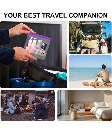 ECOHUB Airport Security Liquids Bags - 2 Pack Clear Travel Toiletry Bags with Strap - Airline Approved - Purple - Buy Online on GoSupps.com