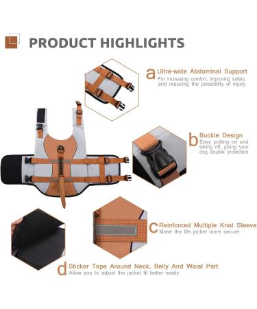 Cit toile Dog Life Jacket - Safe & Light Shark Design Reflective Swimming Vest for Small Medium & Large Dogs - Brown XL - Buy Online on GoSupps.com