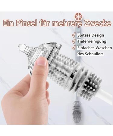 Baby Bottle Brush Long Silicone Bottle Brushes for Cleaning Extra Long Handled Baby Water Bottle Cleaner Brush for Thermos Kettles Water Bottle Brushes for Cleaning for Kitchen Restaurant - Buy Online on GoSupps.com