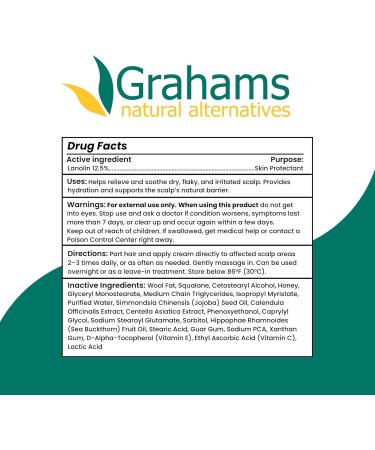 Grahams Natural Scalp Relief Cream scalp care for seborrheic dermatitis dandruff and psoriasis with manuka honey calendula and jojoba oil 60 g - Buy Online on GoSupps.com