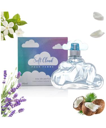 Cloud Perfume Soft Cloud Eau De Parfum for Women Dreamy Fragrance with Lasting Impression Romantic Cloud Shaped Women's Perfume with Notes of Lavender Coconut Vanilla & Pear (1pc)