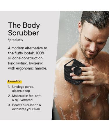 Tooletries Silicone Body Scrubber & Storage Hook - Charcoal | Shower Bathroom Organizer with Silicone-Grip Technology - Buy Online on GoSupps.com