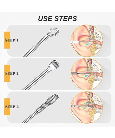 Stainless Steel Ear Pick Tool Kit - Portable Earwax Removal Set for Adults - Buy Online on GoSupps.com