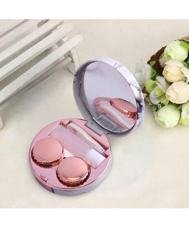 Portable 5-in-1 Contact Lens Container with Mirror - Cute Travel Set for Daily Use - Ideal for Colored Lenses - Outdoor Eye Care in Open Rose - Buy Online on GoSupps.com