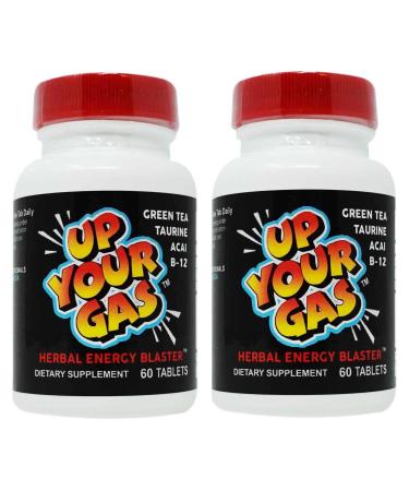 Up Your Gas Energy Blaster Tablets 60-Count Bottles (Pack of 2)