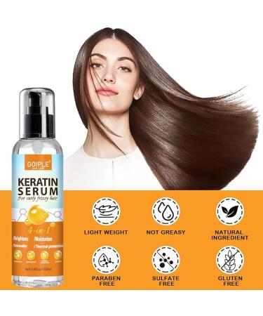 Keratin Protein Hair Serum for Curly Frizzy Hair - Anti Frizz Control Nourishes & Repair Hair with Castor Oil for Frizzy Dry Damaged Hair Curly Hair Productsheat Protectant for ShinePrevent Hair Burns - Buy Online on GoSupps.com