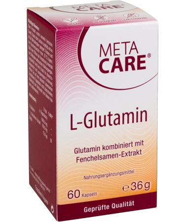 Meta Care L-Glutamine Vegan High Dose Supplement | Biotin & Fennel Seed Extract | 60 Capsules for Optimal Health - Buy Online on GoSupps.com