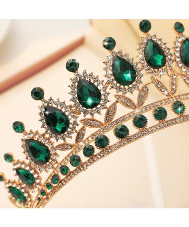 Kamirola Princess Crown Headband for Women and Girls - Crystal Bridal Tiara for Wedding and Party (Green) - Buy Online on GoSupps.com