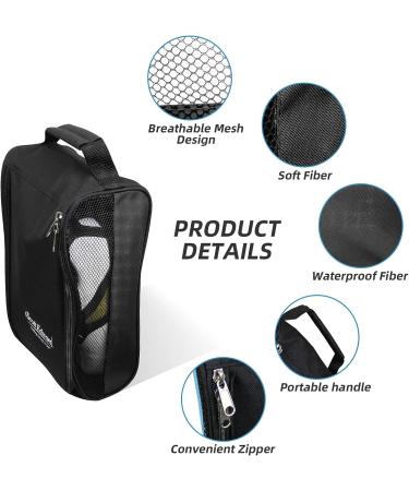 Scott Edward Portable Golf Shoe Bag - Waterproof Breathable Carrier for Men and Women - Black - Buy Online on GoSupps.com