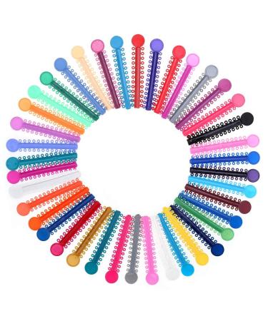 1040 Pcs Multicolored Braces Rubber Bands Orthodontic Ligature Ties O-Rings Elastic Bands for Braces (Color)