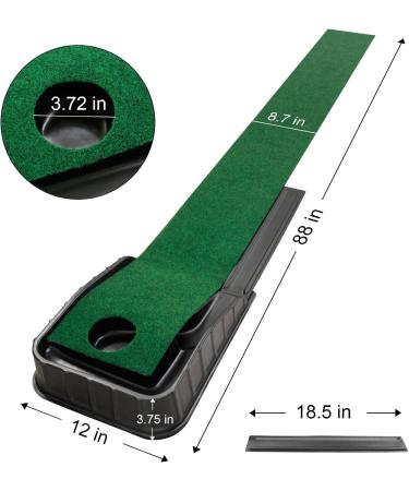 MYKUJA Putting Green with Automatic Ball Return - Indoor and Outdoor Mini Putting Mat for Home and Office - Mini Golf Game and Training Aid - Buy Online on GoSupps.com