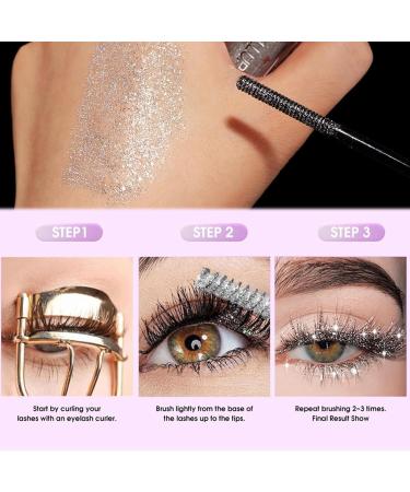  Lilbitty Lilbitty Silver Glitter Mascara Waterproof with Highly Pigmented Formula Long Lasting and Unfaded for an Individual Eye Makeup Look - Buy Online on GoSupps.com