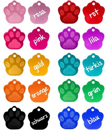 Buy Double-Sided Engraved Dog Tag Paw | Custom Text & Motif | Free Key Rings | International Shipping Available - Buy Online on GoSupps.com